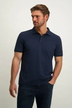 State Of Art Pique Polo Logo Donkerblauw -Kleding Kortingswinkel 77764 2 1
