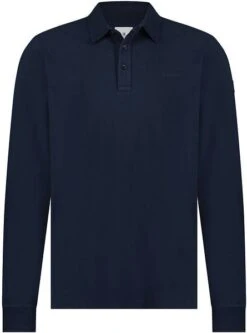 State Of Art Pique Longsleeve Polo Logo Donkerblauw -Kleding Kortingswinkel 77767 1 1
