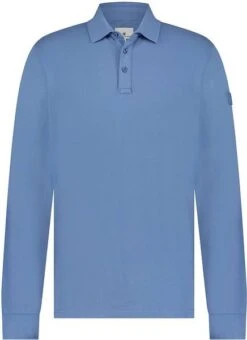 State Of Art Pique Longsleeve Polo Logo Blauw -Kleding Kortingswinkel 77768 1 1