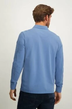 State Of Art Pique Longsleeve Polo Logo Blauw -Kleding Kortingswinkel 77768 3