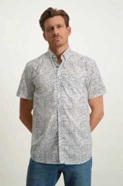State Of Art Short Sleeve Overhemd Print Grijs -Kleding Kortingswinkel 77823 2 1