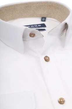 Ledub Overhemd Wit Bruin -Kleding Kortingswinkel 77957 2 1