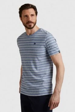 Vanguard T-Shirt Strepen Blauw -Kleding Kortingswinkel 78028 3