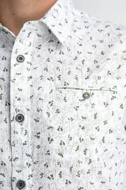 Petrol Short Sleeve Overhemd Print Groen -Kleding Kortingswinkel 78033 5