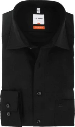 OLYMP Luxor Overhemd Zwart Modern Fit